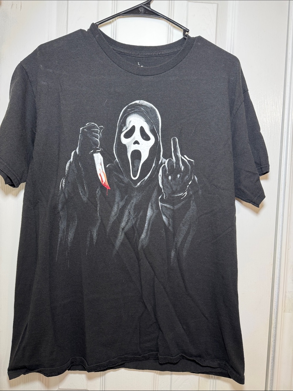 Black Graphic Horror Mask Short Sleeve Tee